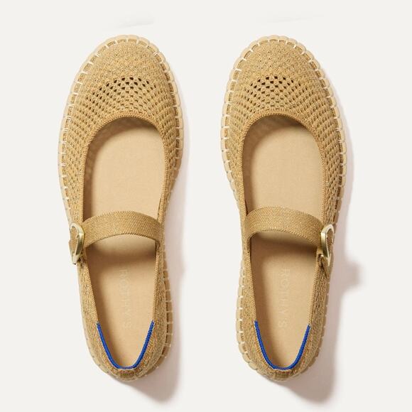 ROTHY'SThe Espadrille Mary Jane Top Ankle Strap Metallic Golden Sun10.5